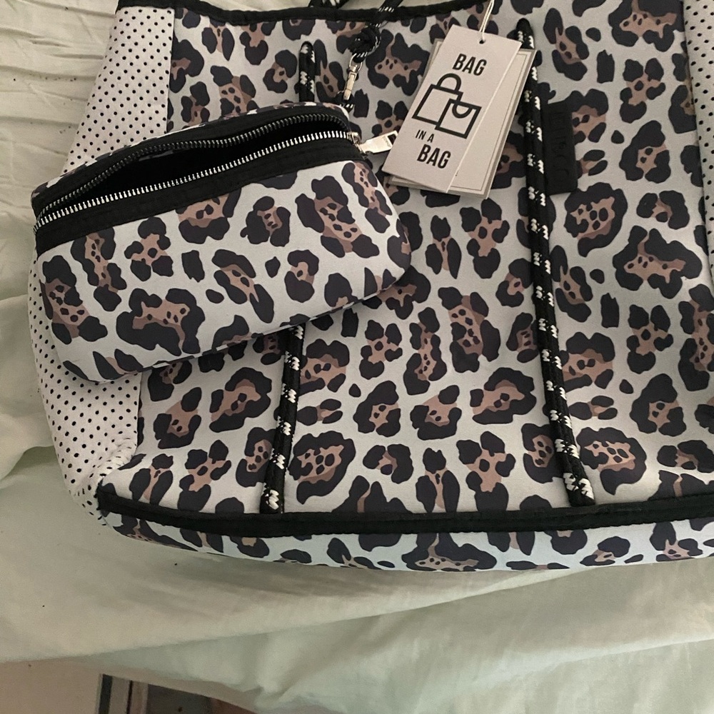 Leopard Print Tote and Pouch Set